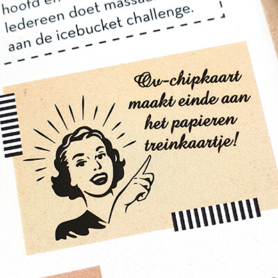 nostalgische illustratie van vrouw die wijst met vinger in een vriendenboek